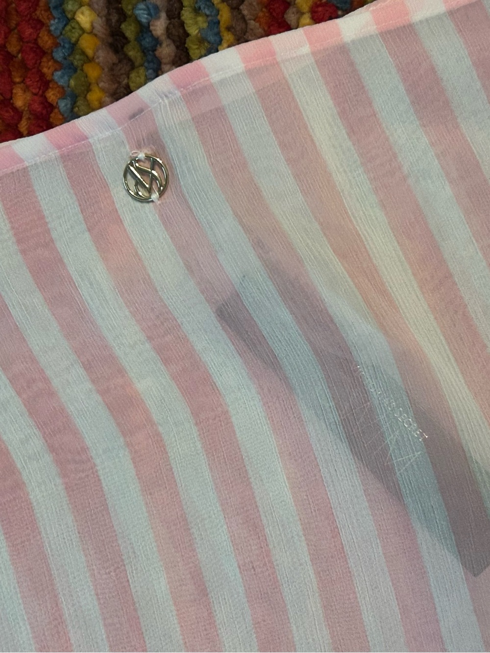Victoria's Secret classic Pink and White Striped Swim Sarong size medium NWT - Picture 5 of 8